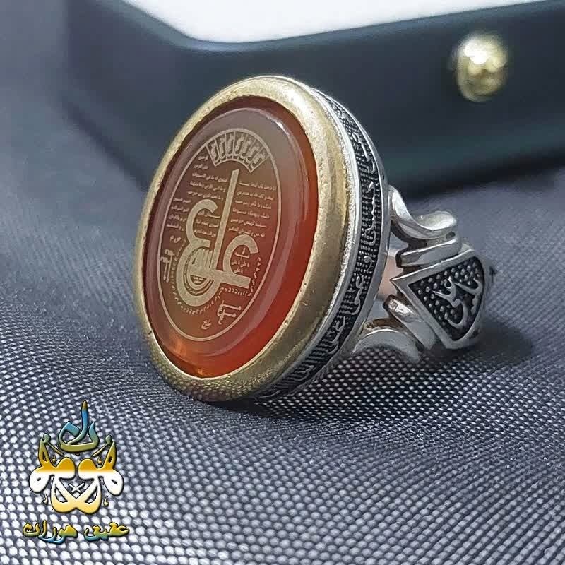 انگشتر نقره عقیق قرمز اصل عین علی