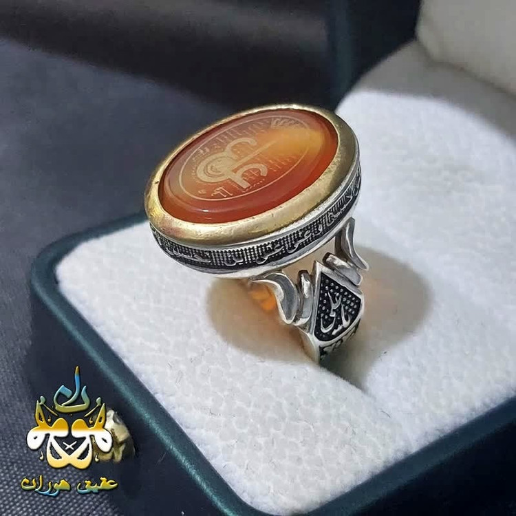 انگشتر نقره عقیق قرمز اصل عین علی