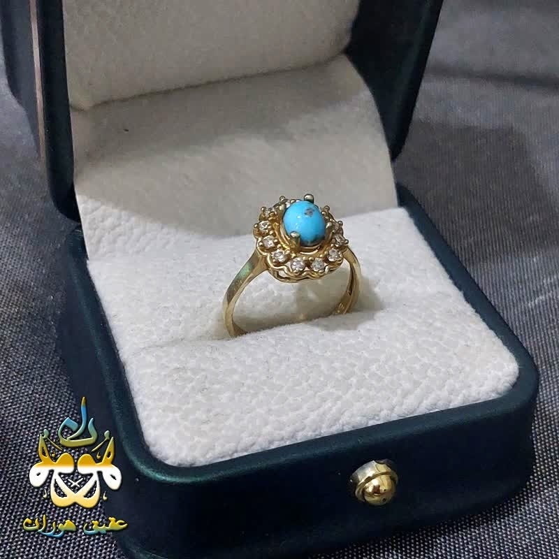 انگشتر زنانه طلاروس فیروزه نیشابوری اصل