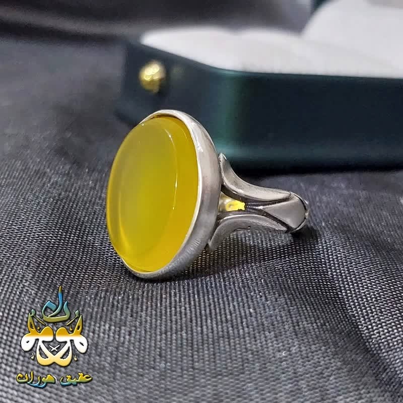 انگشتر عقیق زرد اصل مردانه