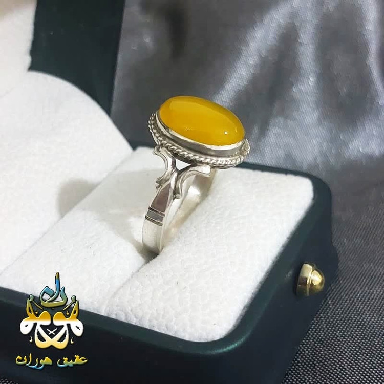 انگشتر عقیق شرف الشمس دستساز اصل همراه با حرز امام جواد
