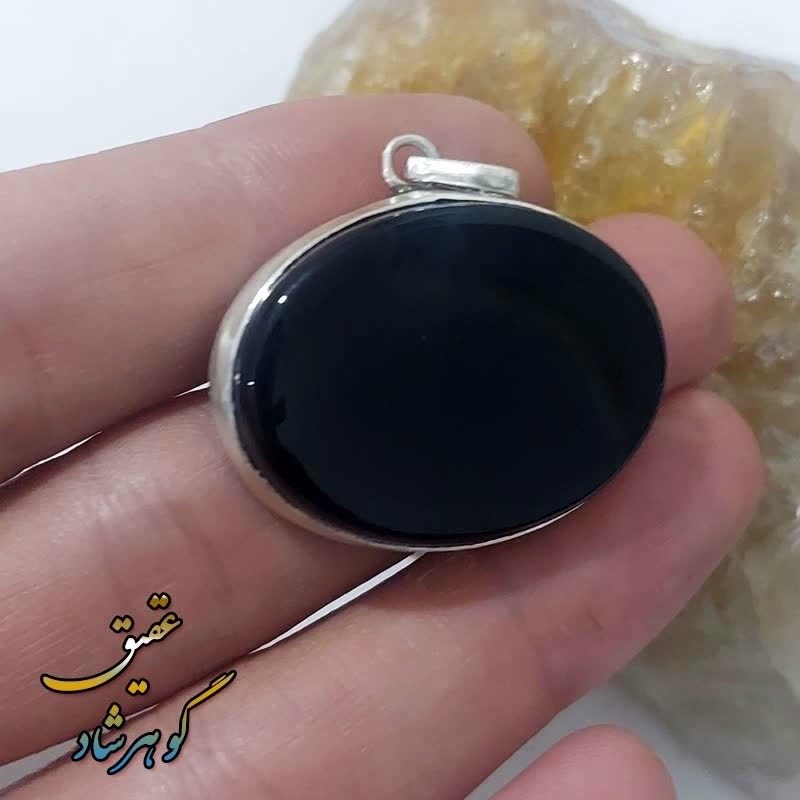 گردنبند نقره عقیق سیاه اصل