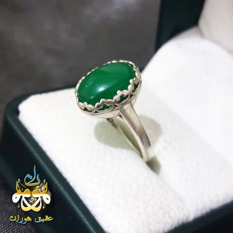 انگشتر عقیق سبز اصل زنانه