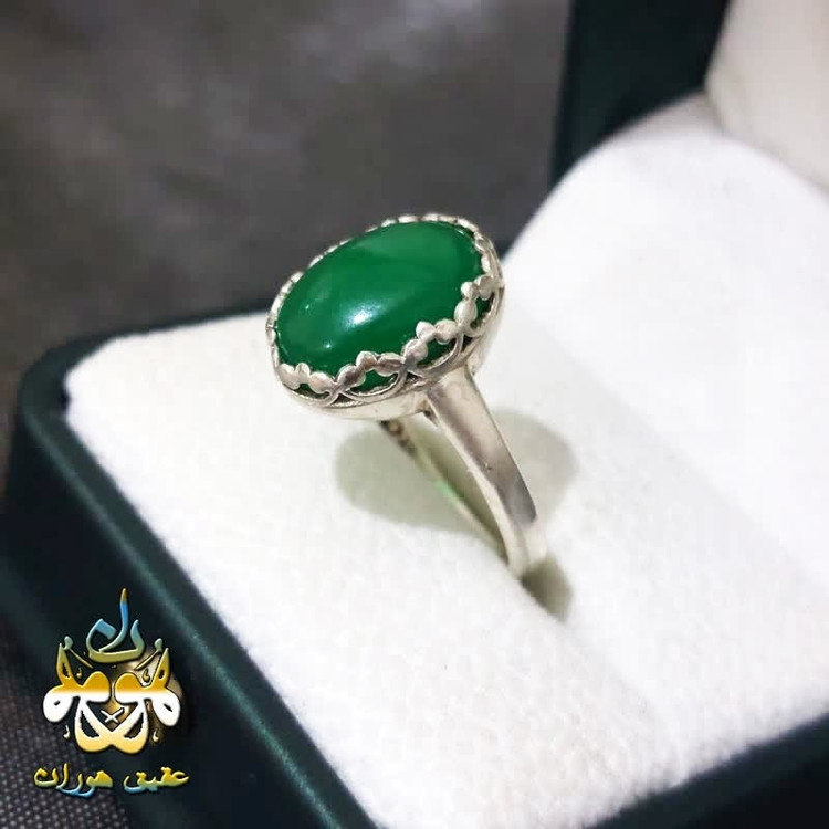 انگشتر عقیق سبز اصل زنانه