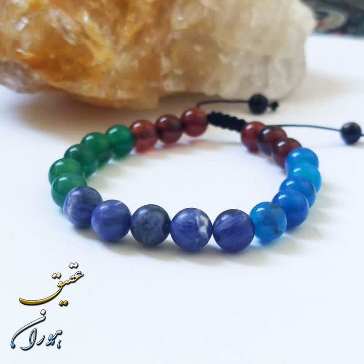 دستبند سنگی چندجواهر اصل