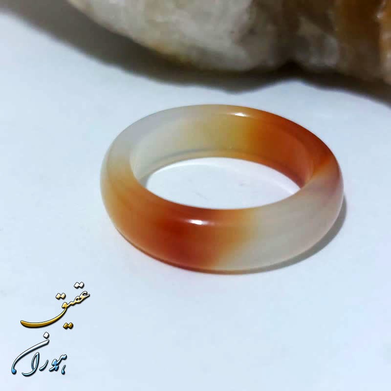 حلقه عقیق دو رنگ سایز 54 استاندارد
