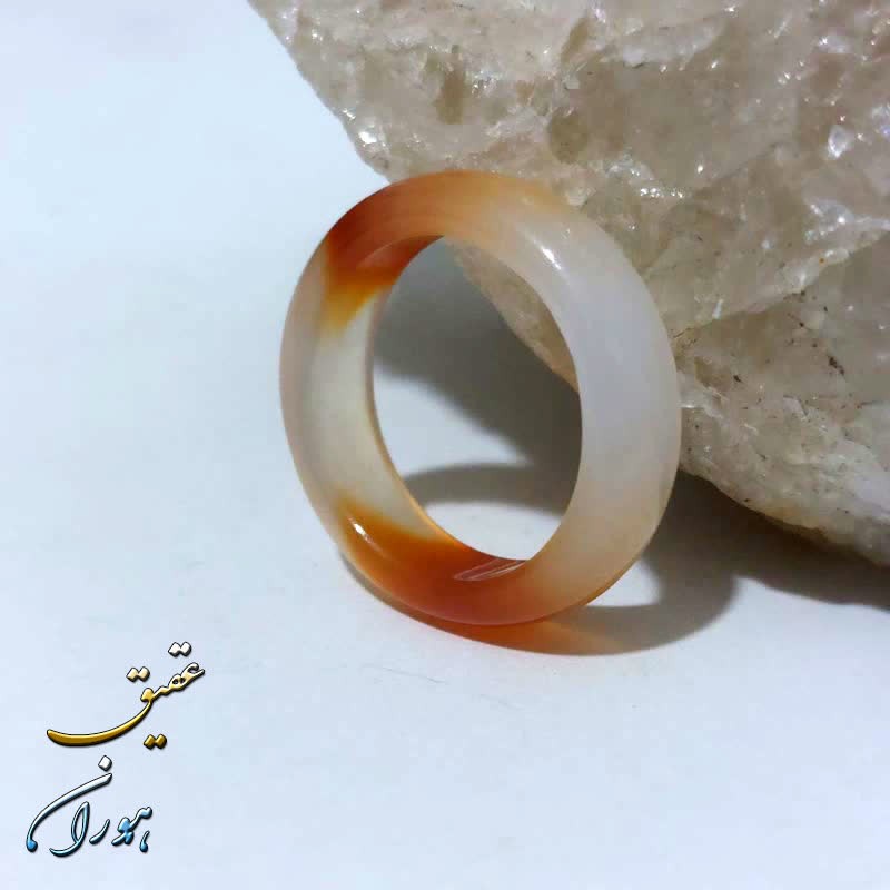حلقه عقیق دو رنگ سایز 54 استاندارد