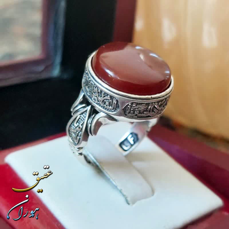 انگشتر عقیق دایره مردانه