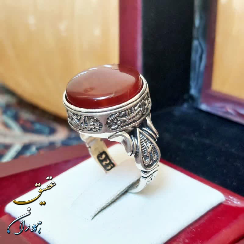 انگشتر عقیق دایره مردانه