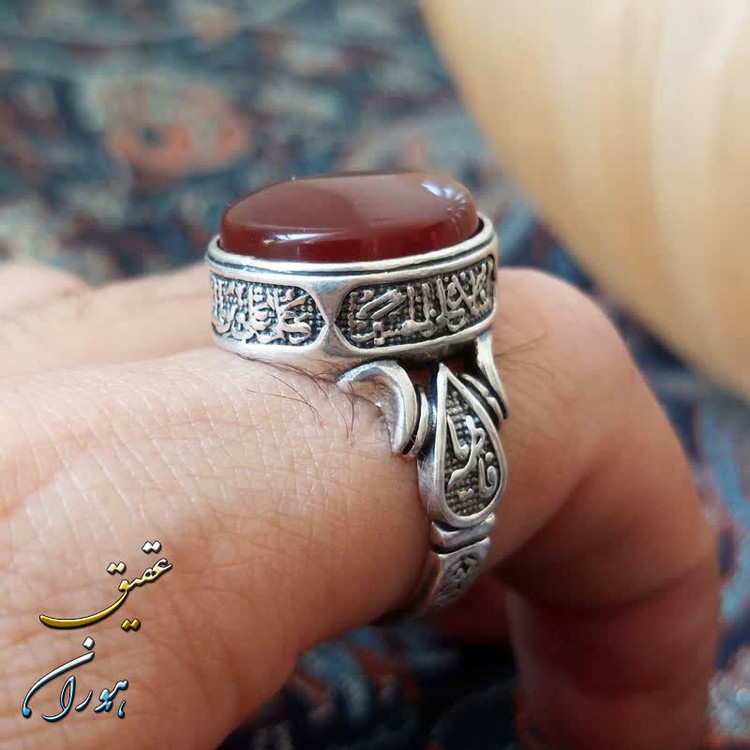 انگشتر عقیق دایره مردانه