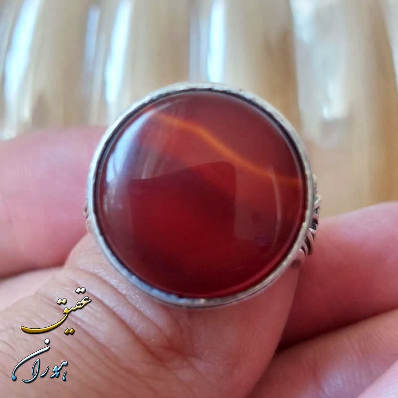 انگشتر عقیق دایره مردانه