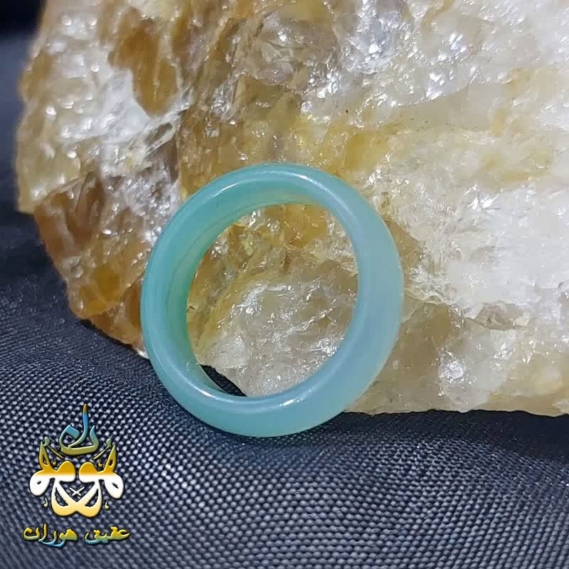 حلقه عقیق سبز اصل سایز 55 استاندارد