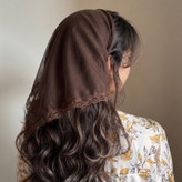تل اسکارف توری روسری مینی دومیله ای روبان دار