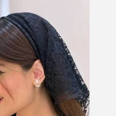 تل اسکارف توری روسری مینی دومیله ای روبان دار