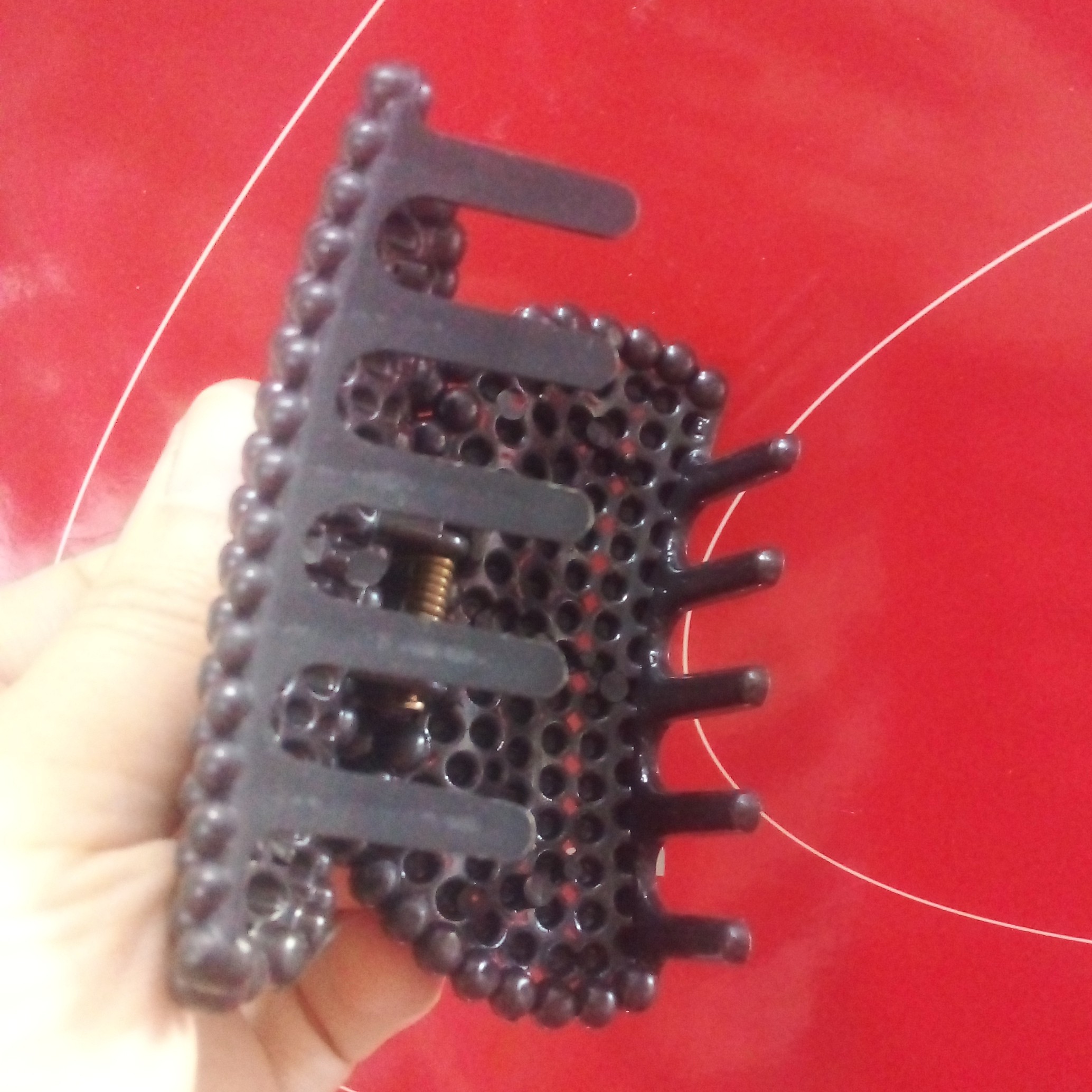 کلیپس مو طرح مروارید مشکی 8 سانتی متوسط گیره سنجاق پشت سر