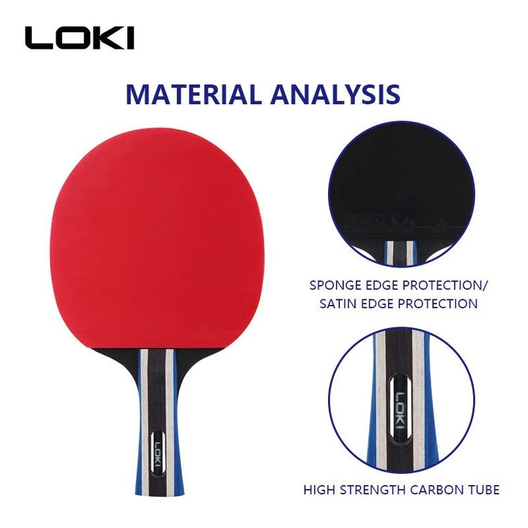 راکت پینگ پنگ تکی دو ستاره لوکی کربن دار Loki 2 star