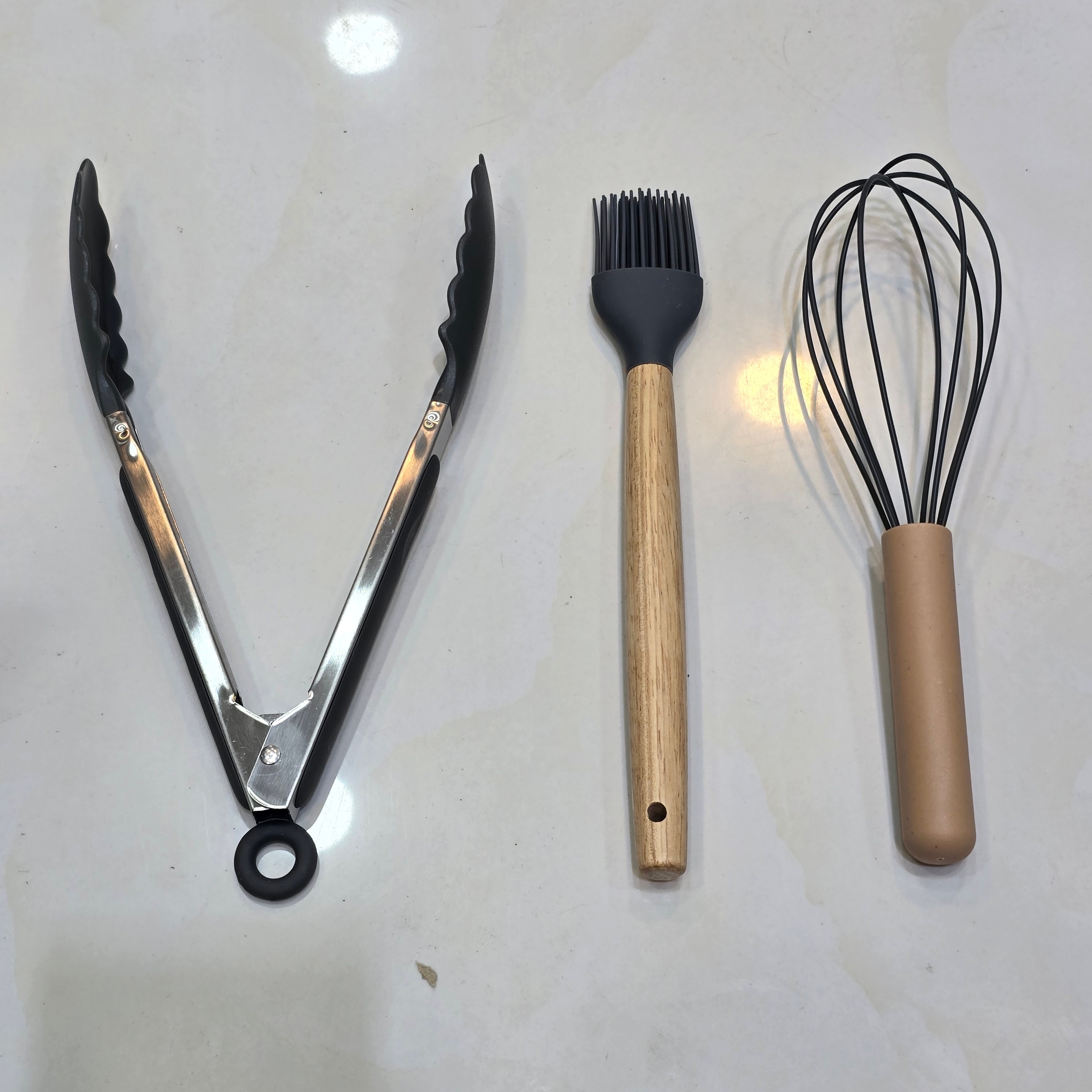 کفگیر و ملاقه 12 پارچه سیلیکونی دسته بامبو با ضمانت و ارسال رایگان