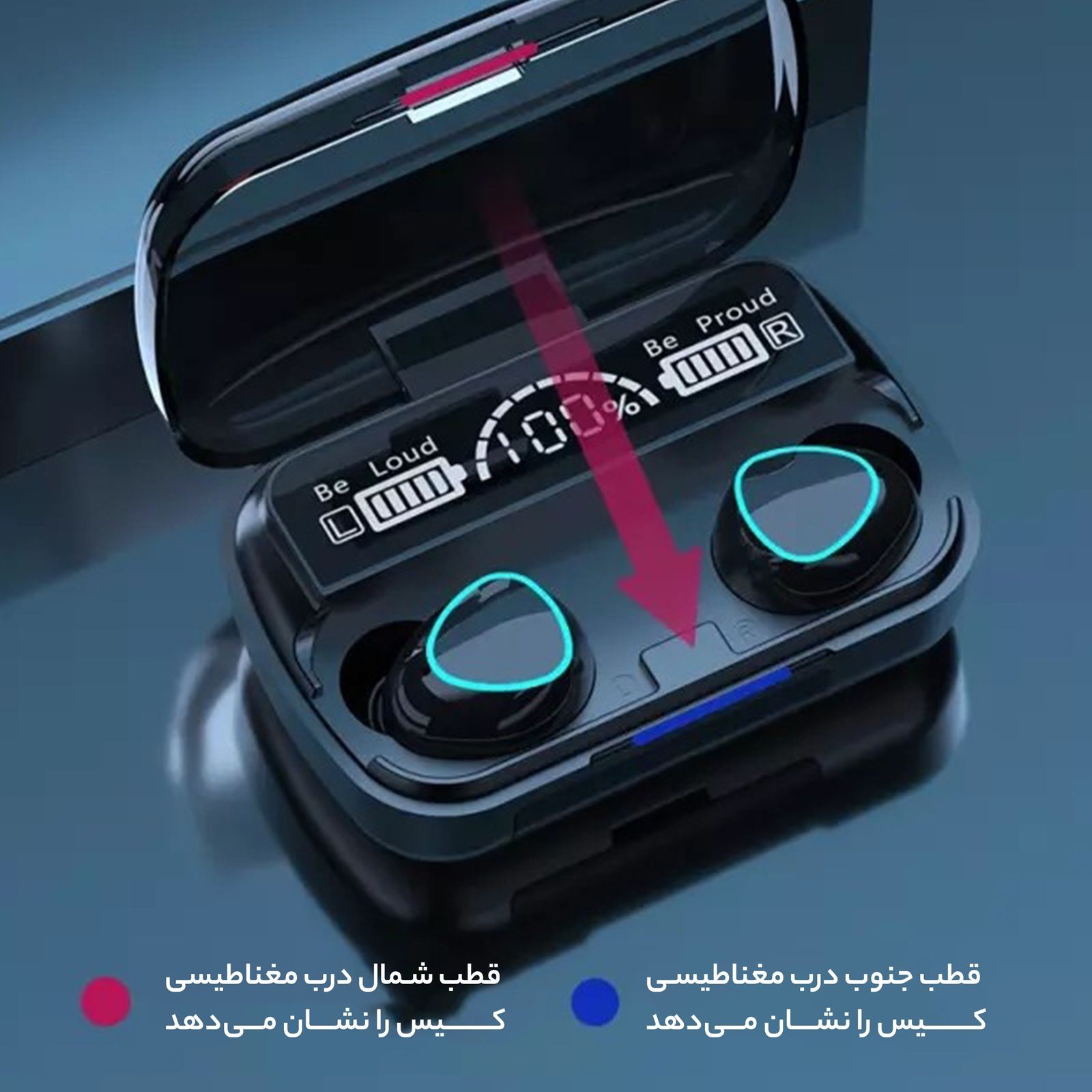 ایرپاد M10 اورجینال شارژ بالا لمسی ورژن 5/3 میکروفن عالی گیمینگ ضدآب پاوربانک دار کیفیت درجه یک صحفه نمایش دار
