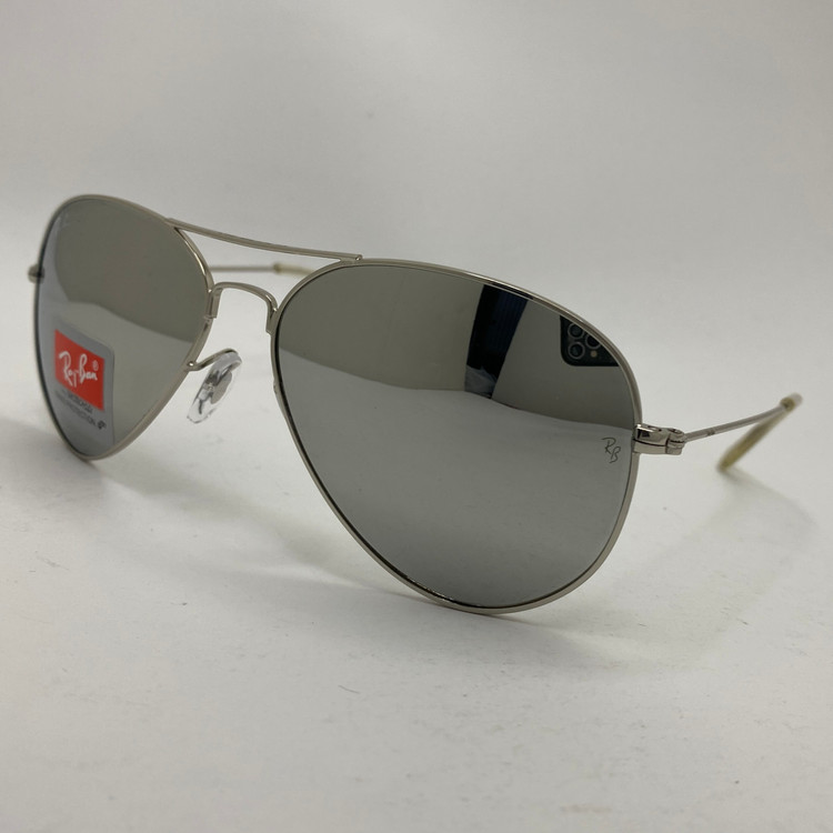 عینک ریبن خلبانی آینه ای شیشه سنگ با پک کامل اورجینال rayban aviator RB 3026