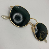 عینک آفتابی ریبن rayban گرد مشکی طلایی شیشه سنگ RB 3447