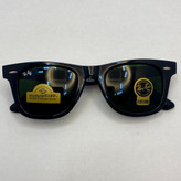 عینک آفتابی ویفرر ریبن rayban WAYFARER شیشه سنگ سبز فریم براق سایز 50 به همراه پک کامل اورجینال rb2140