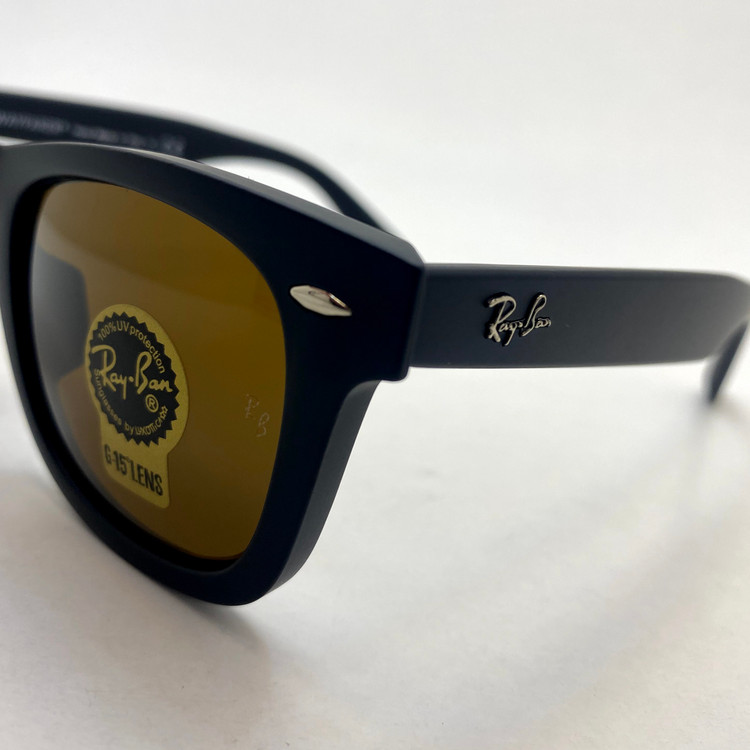 عینک آفتابی ویفرر ریبن rayban WAYFARER شیشه سنگ قهوه ای فریم مات سایز 50 به همراه پک کامل اورجینال RB2140