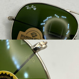 عینک آفتابی خلبانی AVIATOR ریبن rayban شیشه سنگ نقره ای سبز سایز 3026 فول پک