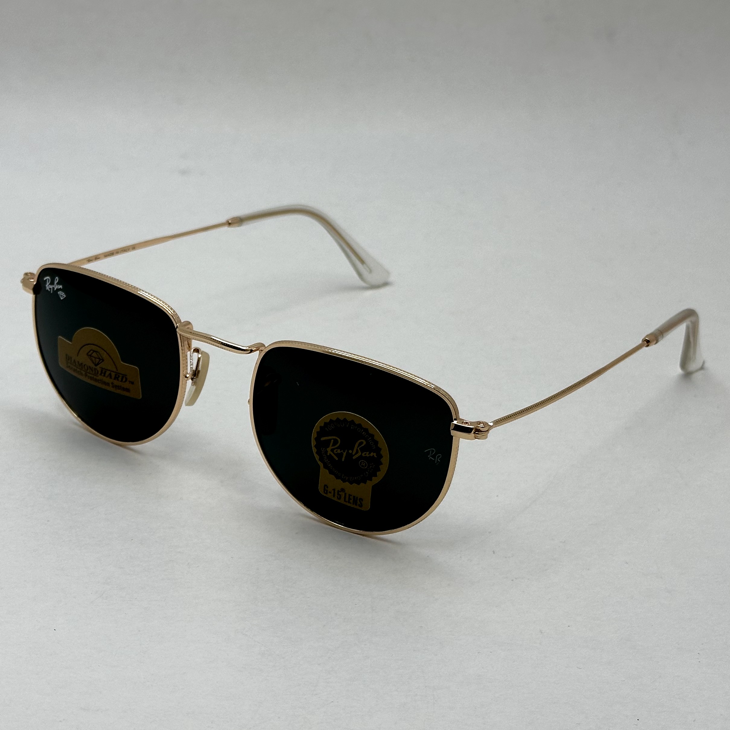 عینک آفتابی ریبن rayban شیشه سنگ مشکی طلایی کد rb 3958 (ارسال رایگان)