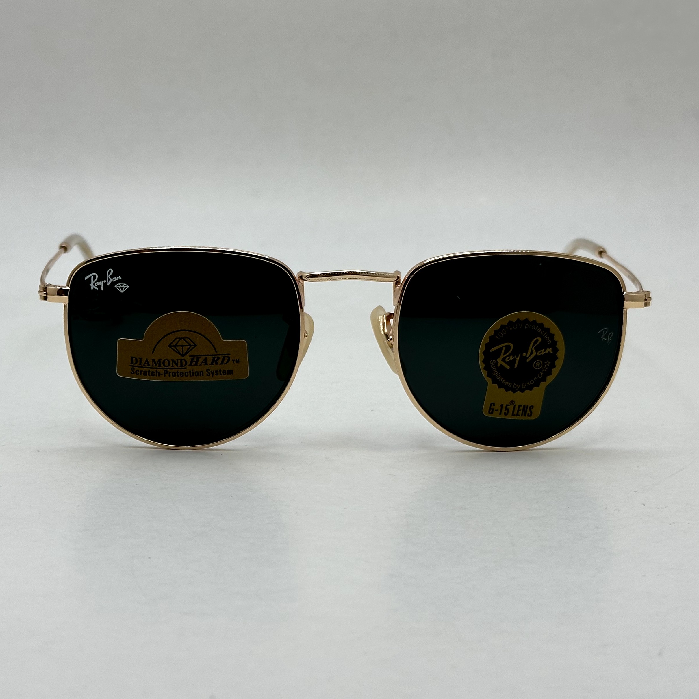 عینک آفتابی ریبن rayban شیشه سنگ مشکی طلایی کد rb 3958 (ارسال رایگان)