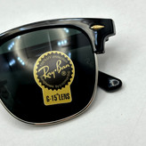 عینک آفتابی کلاب مستر ریبن rayban شیشه سنگ مشکی فریم نقره ای به همراه پک کامل RB 3016