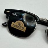 عینک آفتابی کلاب مستر ریبن rayban شیشه سنگ مشکی فریم نقره ای به همراه پک کامل RB 3016