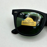 عینک آفتابی ریبن rayban ویفرر شیشه سنگ مشکی مات عدسی سبز سایز 54 به همراه پک کامل اورجینال RB 2140