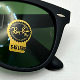 عینک آفتابی ریبن rayban ویفرر شیشه سنگ مشکی مات عدسی سبز سایز 54 به همراه پک کامل اورجینال RB 2140
