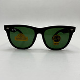 عینک آفتابی ریبن rayban ویفرر شیشه سنگ مشکی مات عدسی سبز سایز 54 به همراه پک کامل اورجینال RB 2140