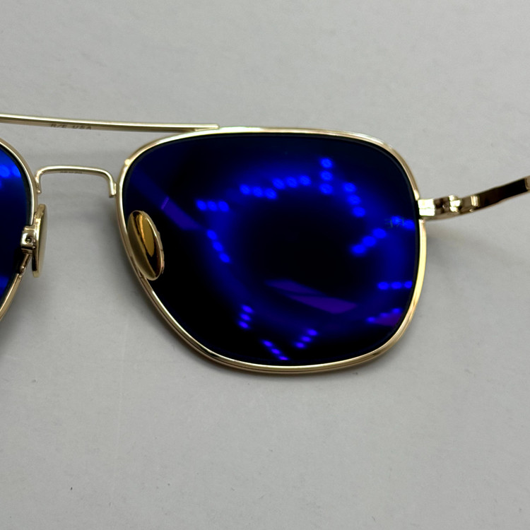 عینک آفتابی خلبانی رندولف شیشه سنگ آنتی رفلکس مشکی فریم طلایی فول پک RANDOLPH AVIATOR RE 58 24K GOLD (ارسال رایگان)