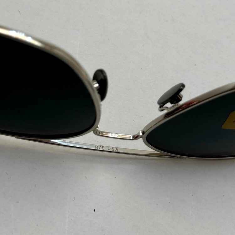 عینک آفتابی خلبانی رندولف شیشه سنگ آنتی رفلکس مشکی فریم نقره ای فول پک RANDOLPH AVIATOR RE 58 WHITE GOLD (ارسال رایگان)