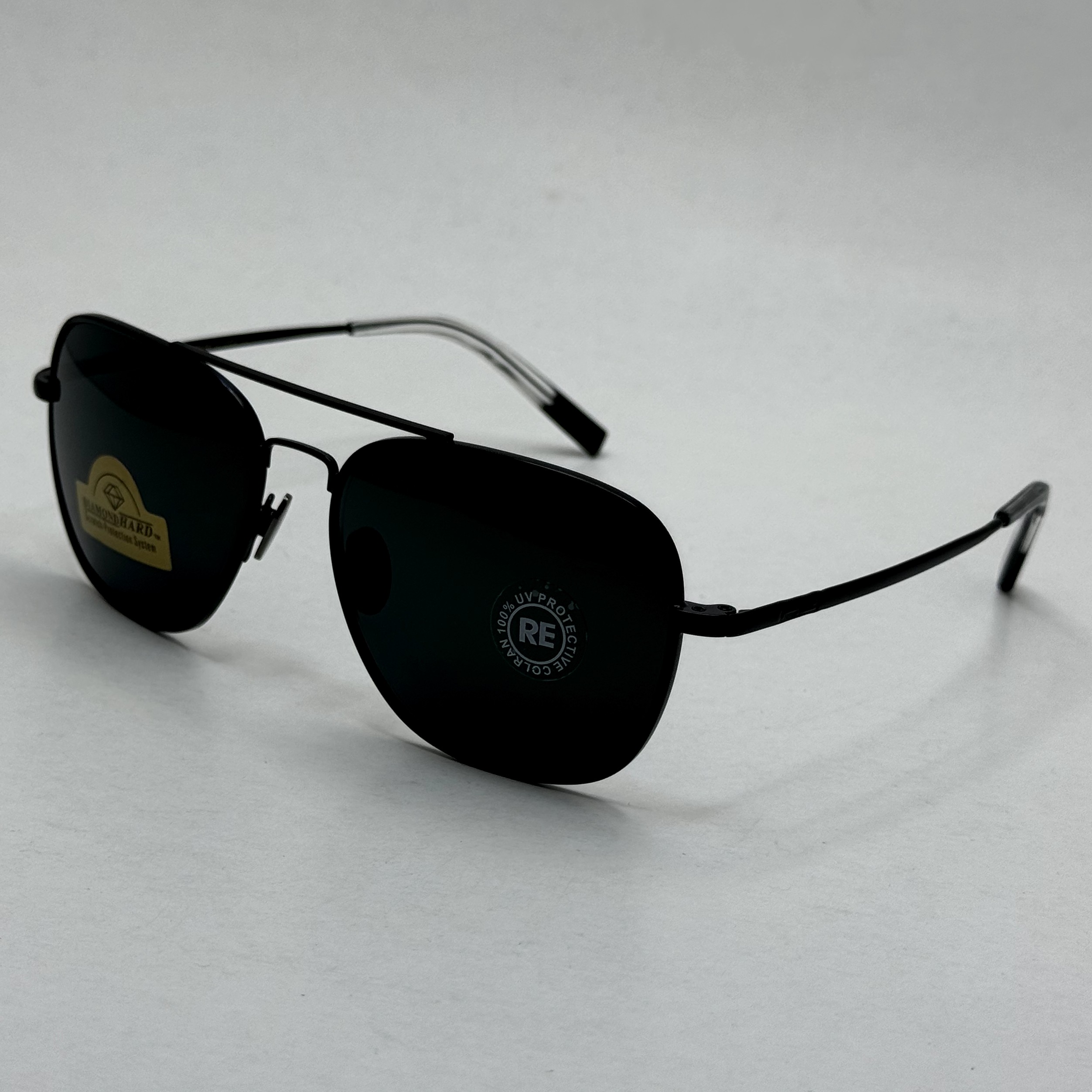 عینک آفتابی خلبانی رندولف شیشه سنگ آنتی رفلکس مشکی فریم مشکی فول پک RANDOLPH AVIATOR RE 58 BLACK