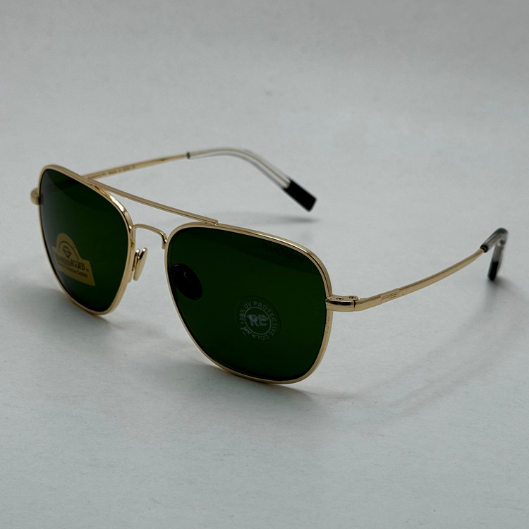 عینک آفتابی خلبانی رندولف شیشه سنگ آنتی رفلکس سبز فریم طلایی فول پک اصلی RANDOLPH AVIATOR RE 58 24K GOLD (ارسال رایگان)