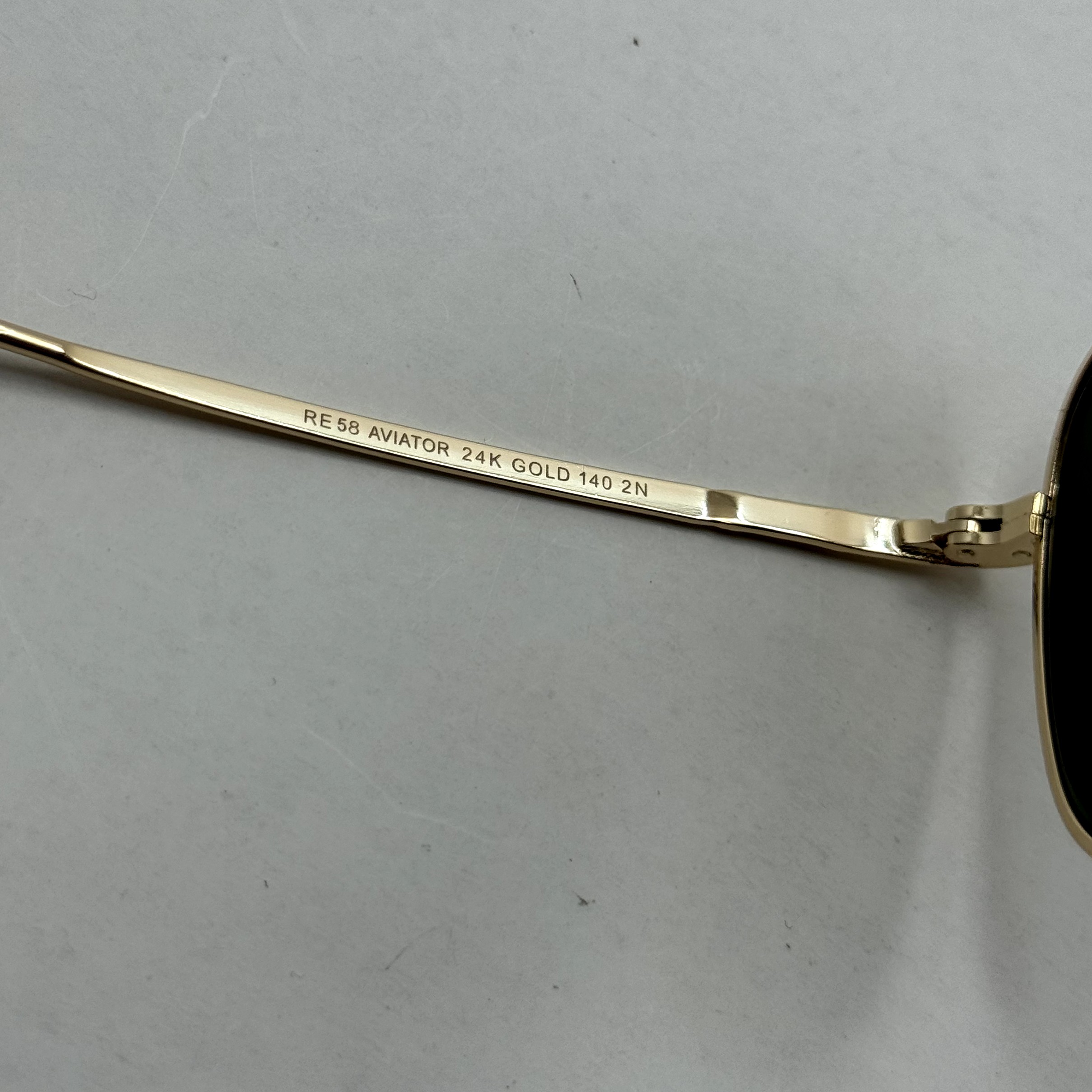 عینک آفتابی خلبانی رندولف شیشه سنگ آنتی رفلکس سبز فریم طلایی فول پک اصلی RANDOLPH AVIATOR RE 58 24K GOLD (ارسال رایگان)