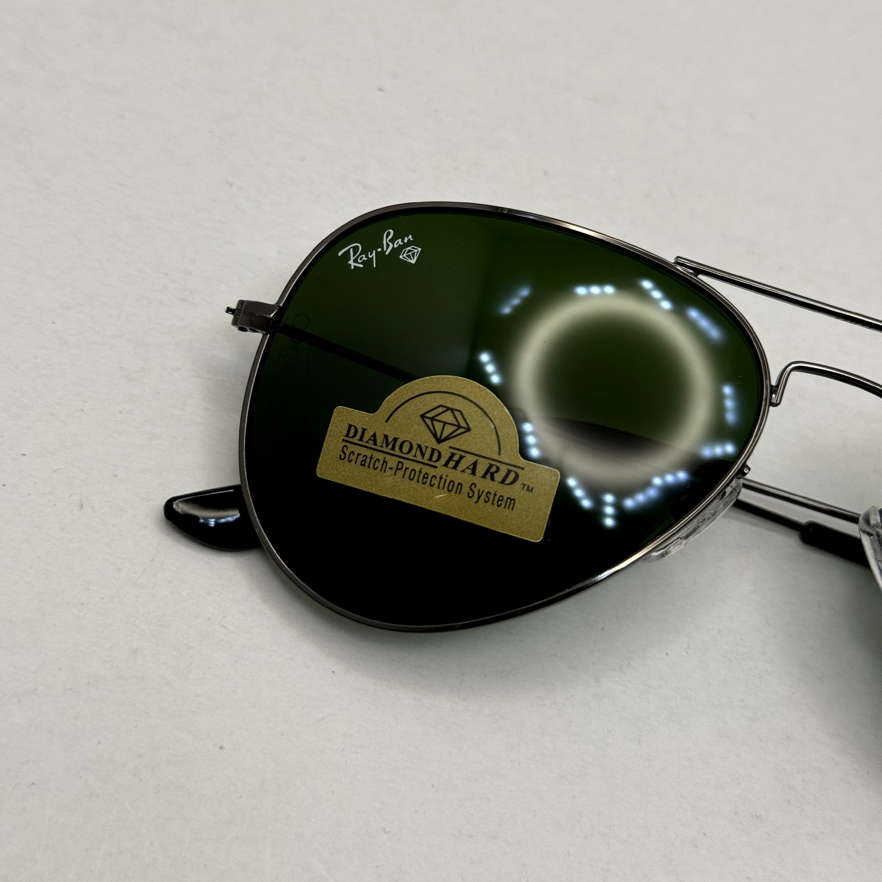 عینک ریبن خلبانی شیشه سنگ فریم نوک مدادی عدسی سبز آمریکایی آنتی رفلکس REYBAN AVIATOR RB 3025 با پک کامل (ارسال رایگان)
