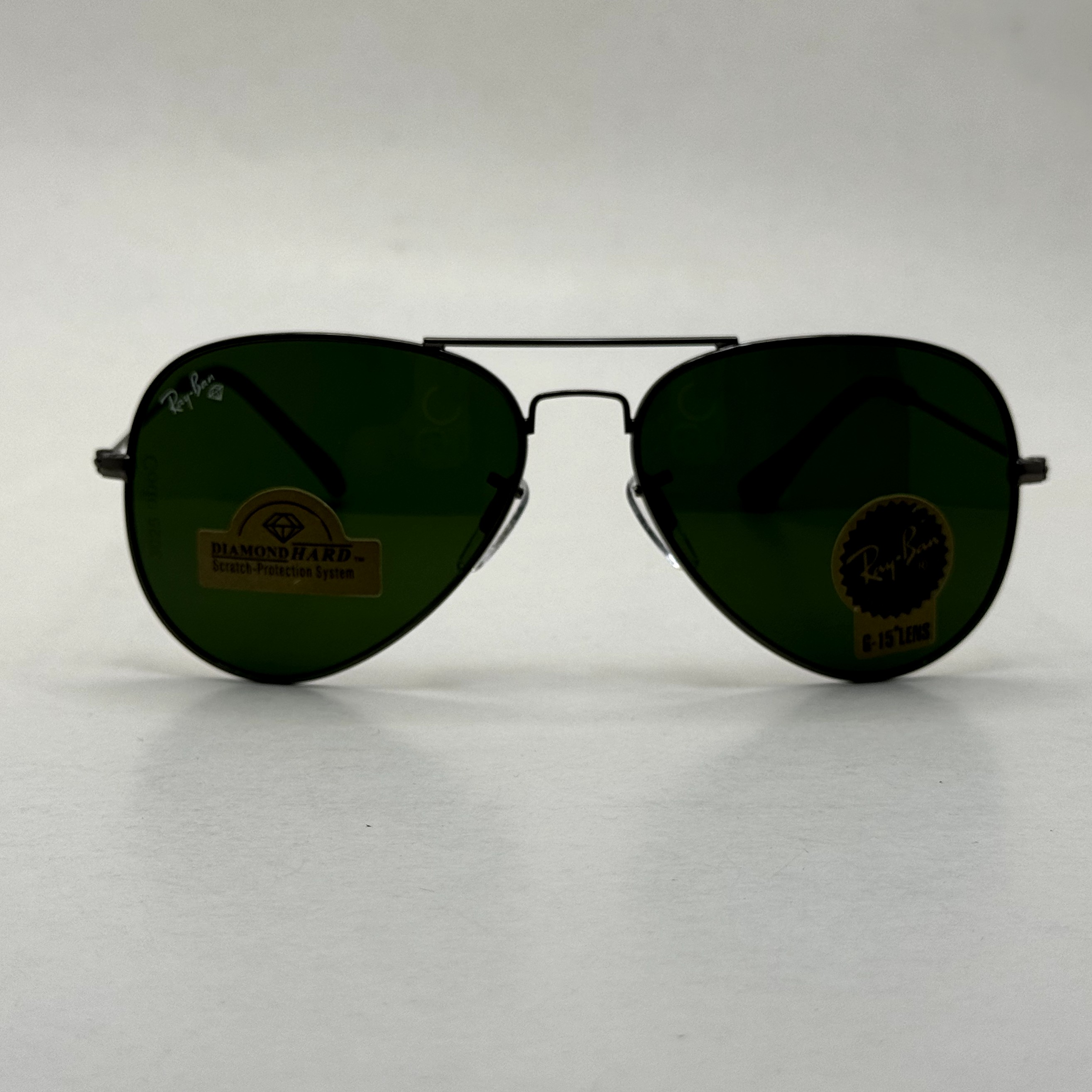 عینک ریبن خلبانی شیشه سنگ فریم نوک مدادی عدسی سبز آمریکایی آنتی رفلکس REYBAN AVIATOR RB 3025 با پک کامل (ارسال رایگان)