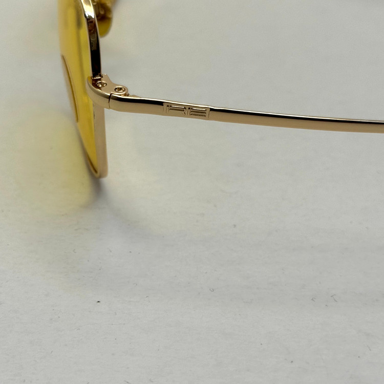 عینک آفتابی و شب خلبانی رندولف شیشه سنگ زرد فریم طلایی فول پک اصلی RANDOLPH AVIATOR RE 58 24K GOLD (ارسال رایگان)