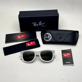 عینک آفتابی ریبن ویفرر ریورس سفید عدسی سبز به همراه پک کامل rayban (ارسال رایگان)