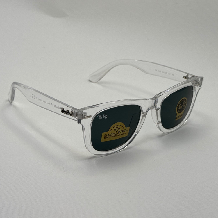 عینک ویفرر ریبن Rayban WAYFARER شفاف شیشه سنگ نشکن زد خش با پک کامل (ارسال رایگان)
