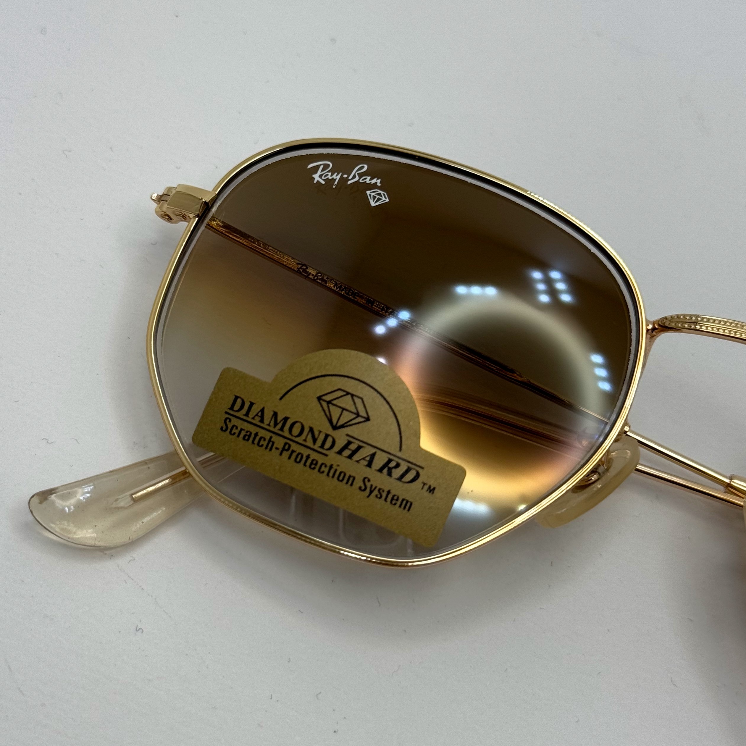 عینک ریبن شیشه سنگ هگزونال قهوه ای هایلایت آنتی رفلکس به همراه پک کامل ریبن کد Rayban RB 3548 (ارسال رایگان)