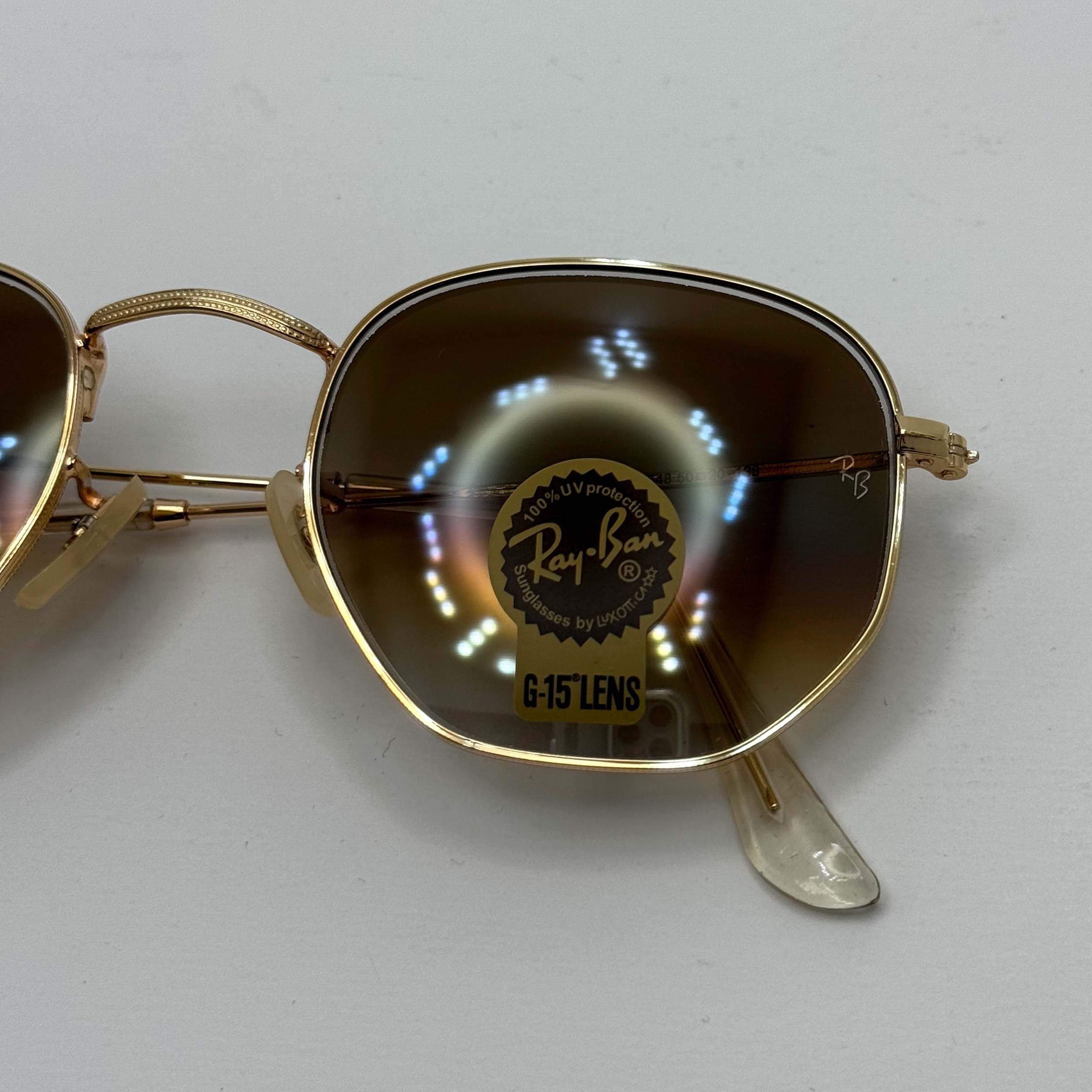 عینک ریبن شیشه سنگ هگزونال قهوه ای هایلایت آنتی رفلکس به همراه پک کامل ریبن کد Rayban RB 3548 (ارسال رایگان)