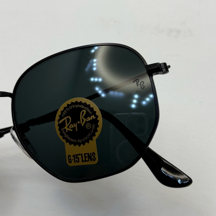 عینک ریبن هگزونال شیشه سنگ تمام مشکی به همراه پک کامل ریبن کد Rayban RB 3548 (ارسال رایگان)