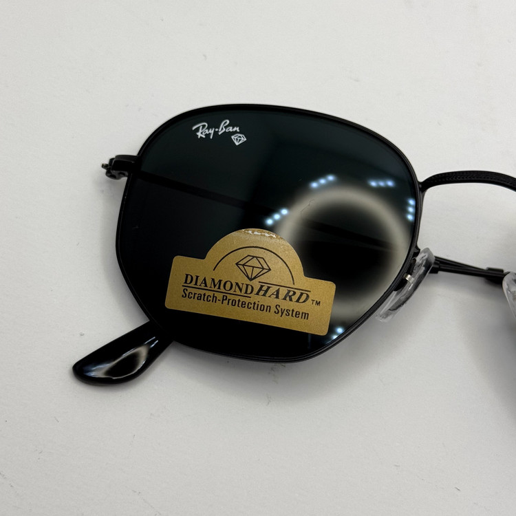 عینک ریبن هگزونال شیشه سنگ تمام مشکی به همراه پک کامل ریبن کد Rayban RB 3548 (ارسال رایگان)