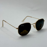 عینک ریبن هگزونال شیشه سنگ مشکی فریم طلایی به همراه پک کامل ریبن کد Rayban RB 3548 (ارسال رایگان)