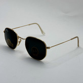عینک ریبن هگزونال شیشه سنگ مشکی فریم طلایی به همراه پک کامل ریبن کد Rayban RB 3548 (ارسال رایگان)